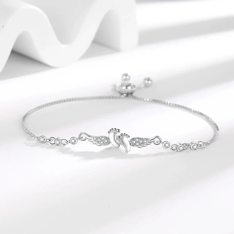 

New Angel Footprint Bracelet Sweet and Lite Luxury Design Adjustable Simple Jewelry For Women Mom Gift KOFSAC