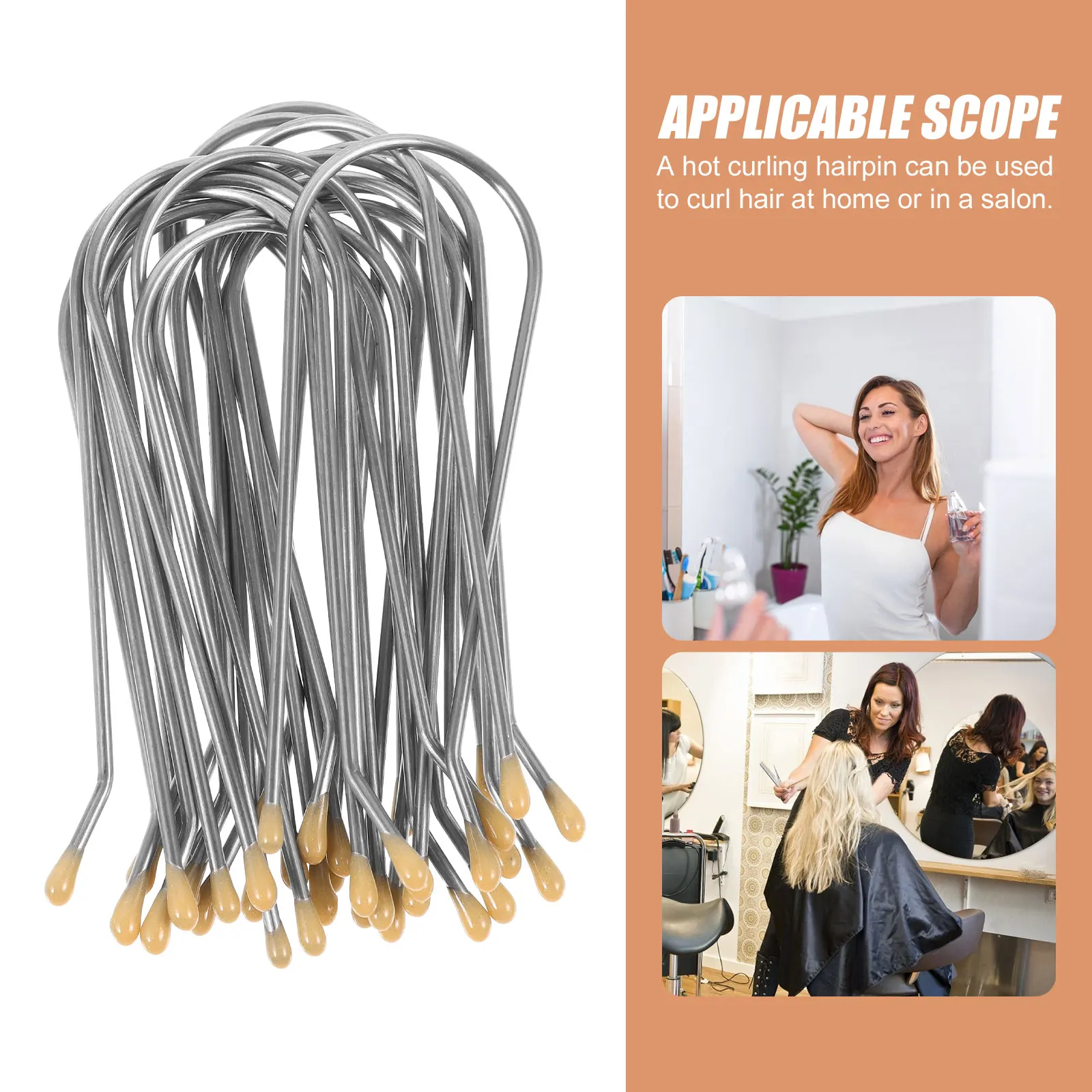 

20pcs Electric Hair Curling Clips Hot Rollers U-shaped Metal Pins Replacement Accessories Fast Heating Durable Sturdy