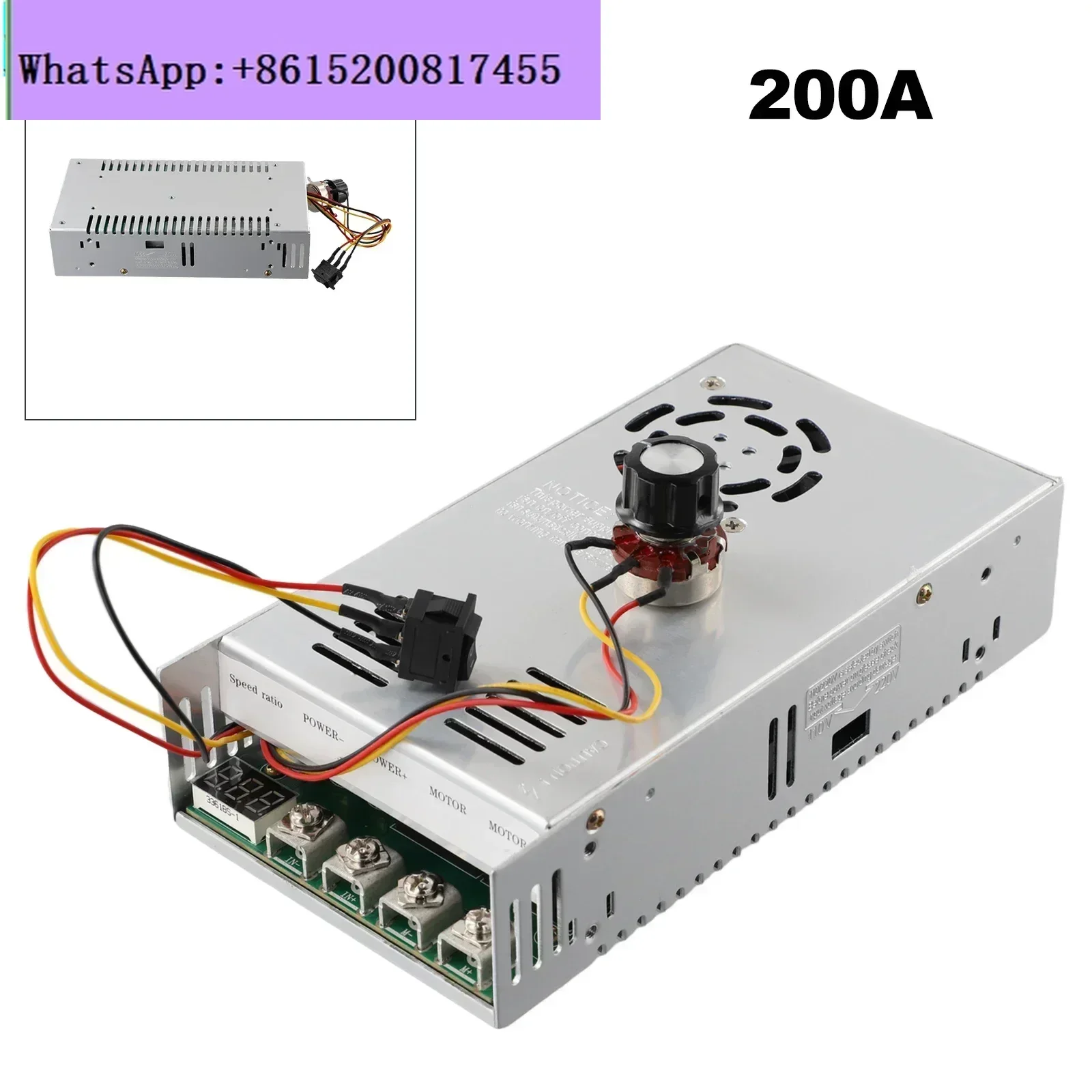

200A Governor DC Motor Reducer PWM Controller High-Power Industrial Forward Reverse DC 12-48V Qudai 200A-S2 Linear Under Load