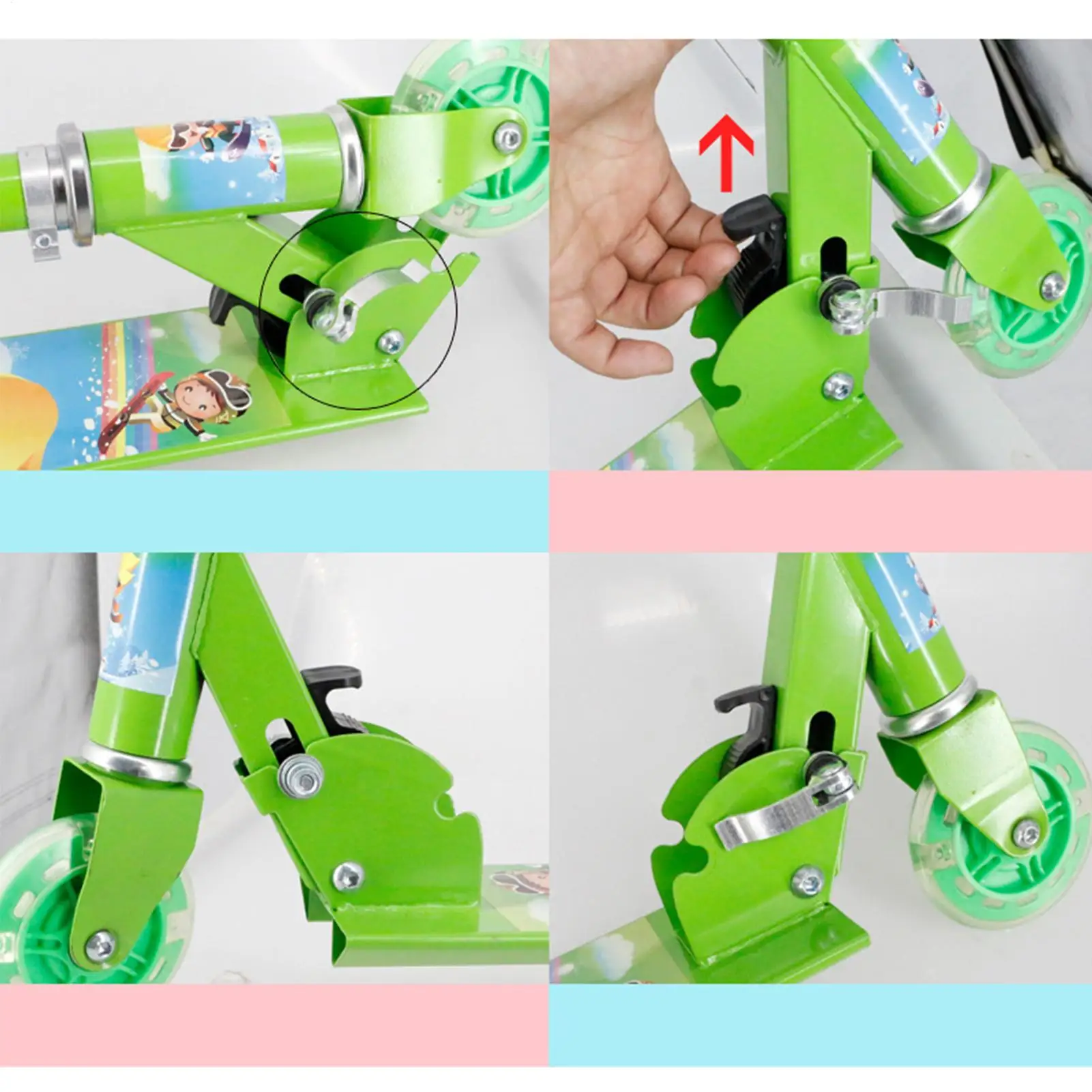 

Kick Scooter Foldable LED Lighted Wheels Toy 2 Wheel Folding Scooter For Children Aged 3-10 Outdoor Sports Ride Yard Park Travel
