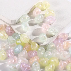 30Pcs/Lot 9.5*12mm Transparent Love Heart Acrylic Loose Beads For Jewelry Making DIY Handmade Bracelet Necklaces Accessories