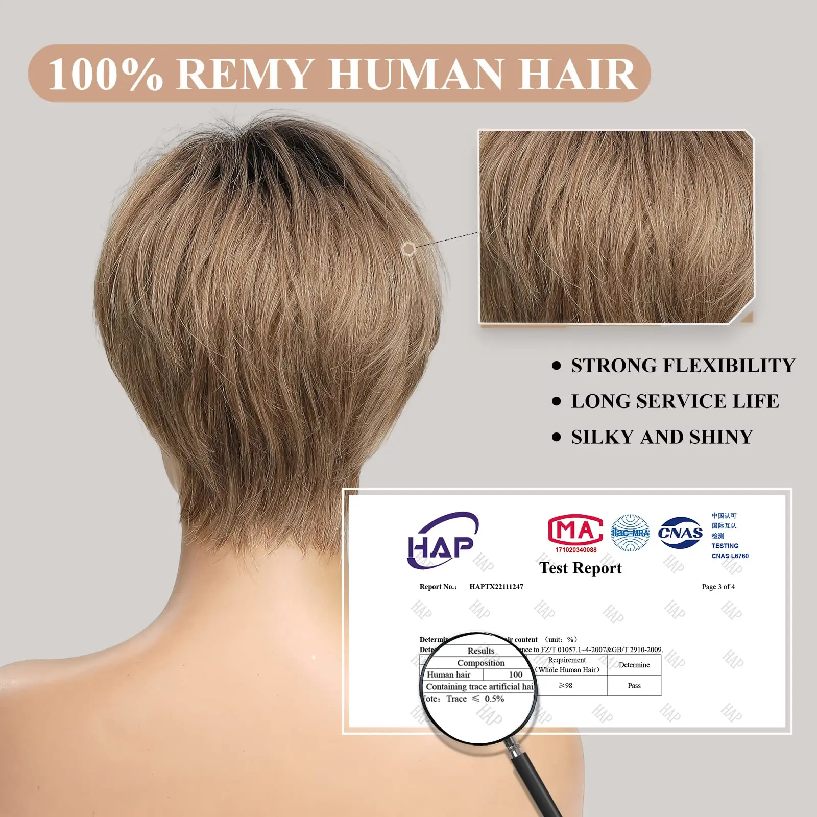 Perruques de cheveux humains Remy pour femmes, coupe Pixie courte droite avec frange latérale, Ombre, blond agaçant, perruques Bob, HD Lace Frmetals