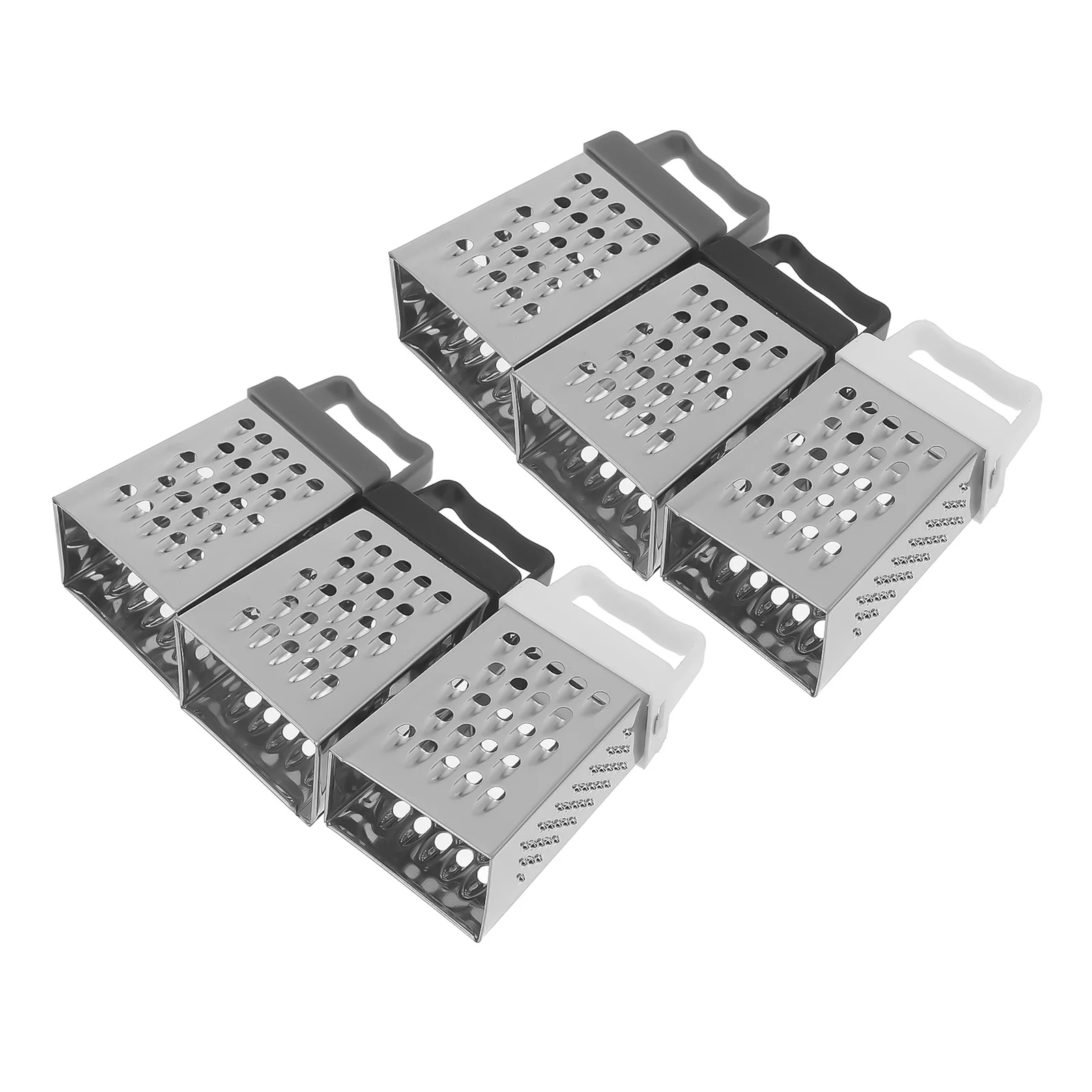

6Pcs Mini Cheese Shredder Stainless Steel Handheld Grater Non-Slip Grip Compact 4-Sided Design Hard Cheese Vegetable Fruit