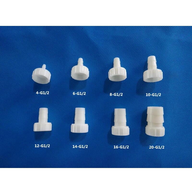 

1/2'' Plastic Pipe Fitting Pagoda Barb to BSP Female Thread White ABS Coupling Straight Fish Tank Hose Connector with Nut