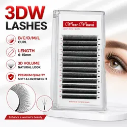 Eyelash Extension 3D W WeenWeave C/D/L/M Curl 6-15MM Black High Quality Fluffy Natural False Eyelashes накладные ресницы