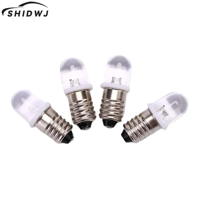 5Pcs E10 Led Bulb DC 3V 4.5V Instrument Bulb Indicator Bulb Flashlight Bulb Transparent Low Power Not Large-area Lighting