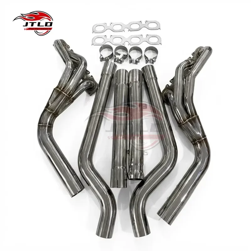 JTLD High Performance 304ss Longtube Exhaust Manifold Header Downpipe for Mercedes-Benz W204 AMG M156 C63