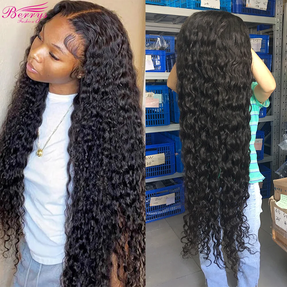 34 36 38 40 Inch Lace Front Human Hair Wigs Berrys Fashion Water Wave 13x4 HD Lace Frontal Wigs 200% Density For Women Girls