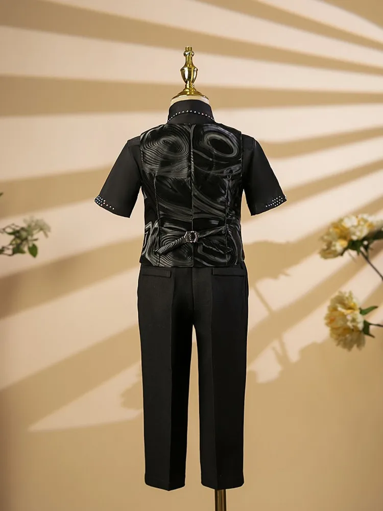 New Children Tuxedo Wedding Birthday Party Suit Piano Performance Host Blazer Sets A4478 Costume Boys Suit