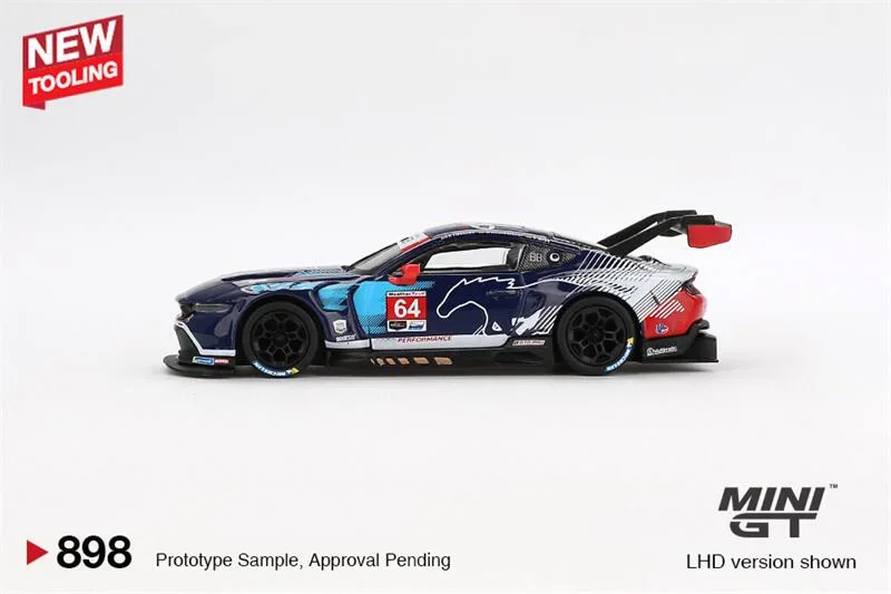 **พรีออเดอร์** MINI GT 1:64 Mustang GT3 # 64 Multimatic Motorsports 2024 LHD รถโมเดลเหล็ก