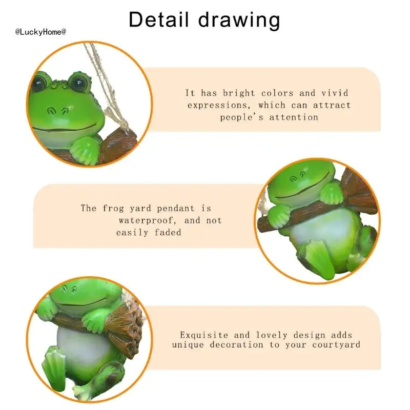 

Resin Swing Frogs Garden Decoration Animal Figurine Craft Ornament Indoor Outdoor 11UA