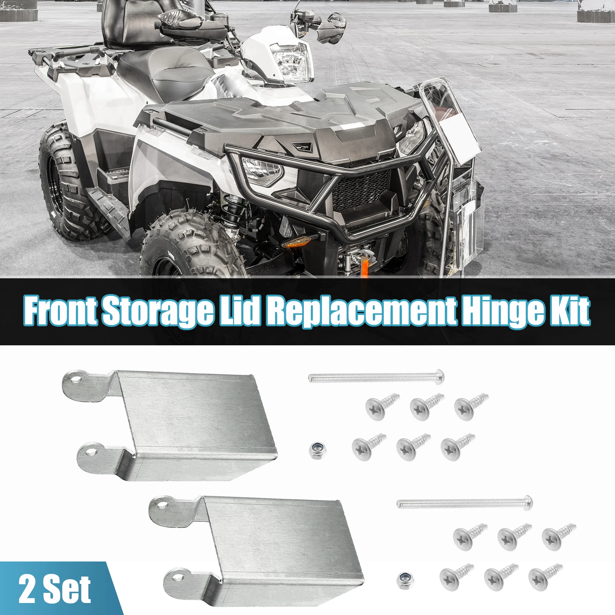 

Uxcell 2 Set Front Storage Lid Hinge Kit for Polaris Sportsman 450 570 850 2015 2016 2017 ATV Aluminum Bracket Kit