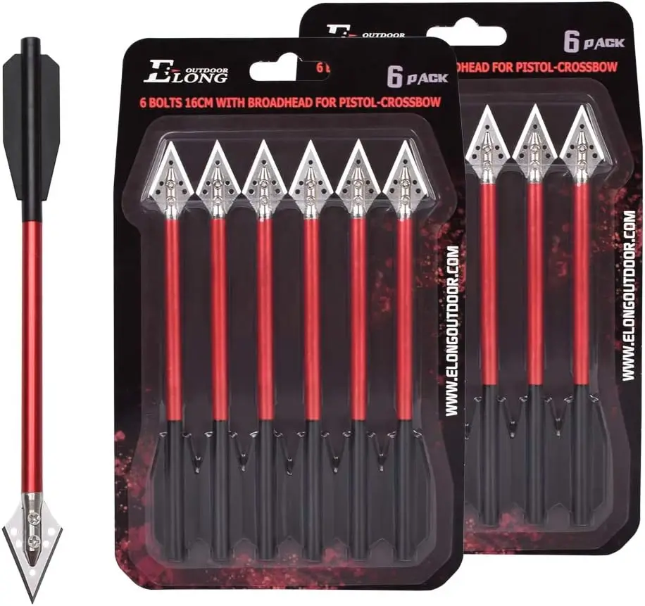 

Алюминиевые арбалетные болты, стрелы, 6,5-дюймовые стальные наконечники с широким наконечником, охотничьи стрелы для 50-80 фунтов, мини-пистолет для арбалета для стрельбы из лука (упаковка из 3 шт.)