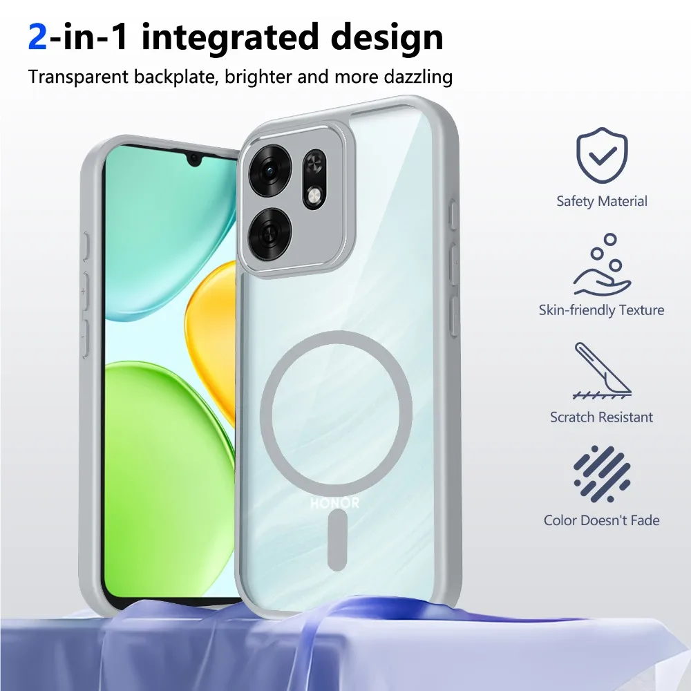 For Honor X8d X9d X7d X6d X5d Plus X8c X7c X6c X5c Plus Magic8 Lite Phone Case Magnetic Wireless Charging Back Cover