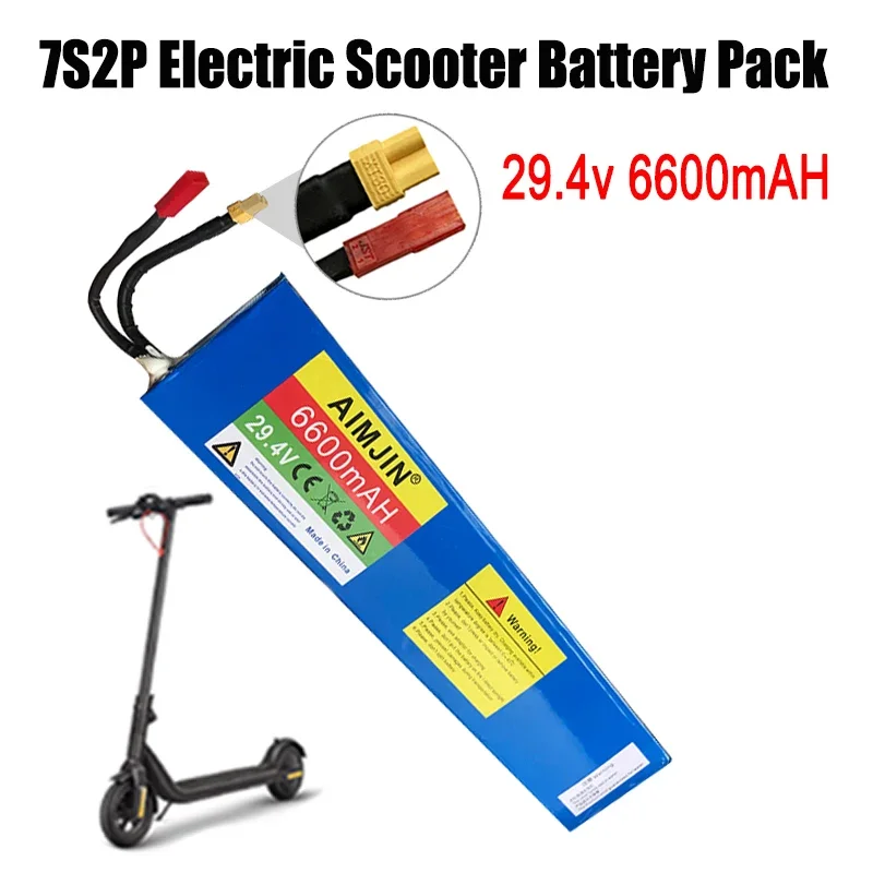 

7S2P 29.4V 6600mAH Rechargeable Lithium ion Battery Pack 18650 Battery with BMS