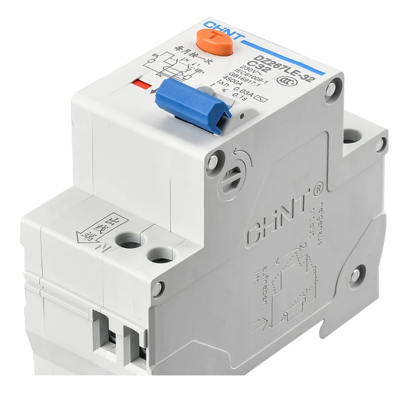 1Pc CHNT CHINT DZ267LE-32 1P+N DPNL 6A 10A 16A 20A 25A 32A Residual Current Circuit breaker RCBO MCCB 36MM