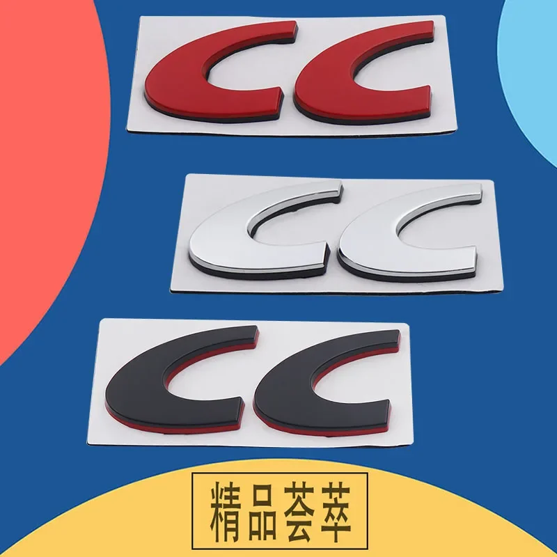 3D Car Styling CC Logo car Fender trunk Rear Decal Emblem Badge Sticker for 308 306 106 206 205 208 307 3008 207 508 2008 5008