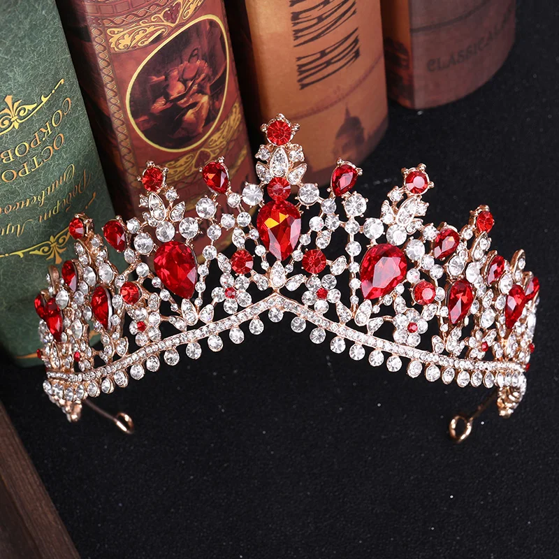 4 Color Rhinestone Crystal Wedding Crown Bride Tiaras And Crowns Queen Diadem Pageant Gold Crown Bridal Hair Jewelry Accessories image 5