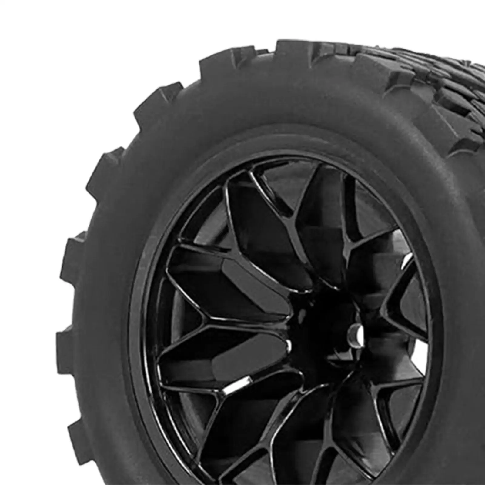 4Pcs RC Truck Wheel Rubber Tire RC Car Rubber Tire . 12mm Hex. RC Truck Tires for 1:10 RC Car Spare Parts
