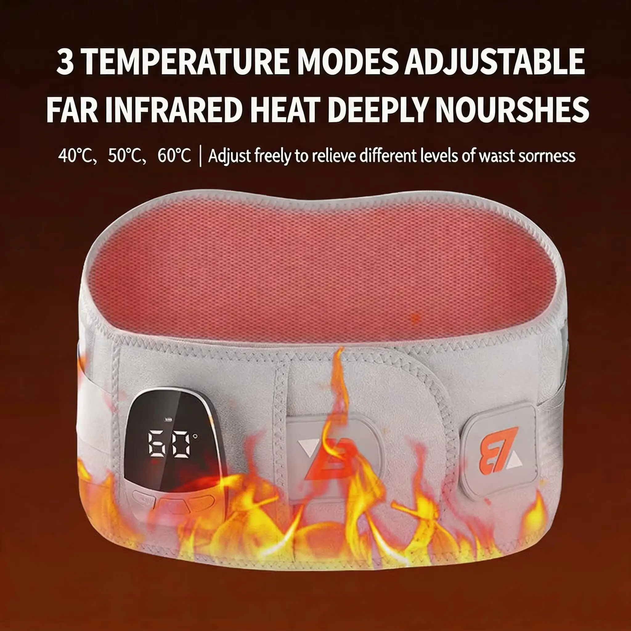 JianYouCare Waist Massager Powerful Motor Unisex Design Vibration Abdomen Heat Therapy Belt Weight Loss Shaping Active Recovery