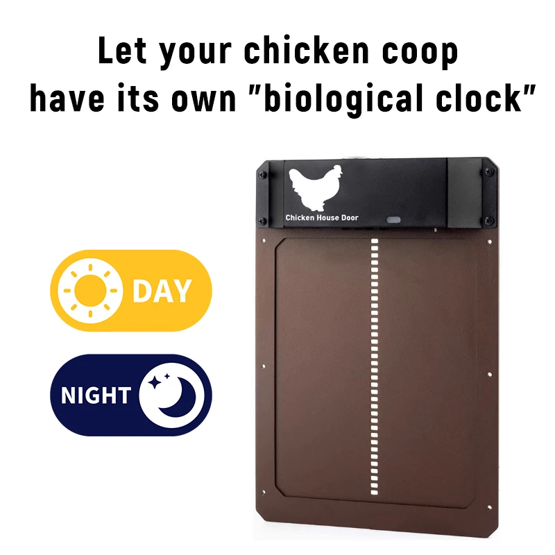 فتاحة باب حظيرة الدجاج الأوتوماتيكية، مستشعر الضوء، باب حظيرة الدجاج الذكي المضاد للقرصة، باب حظيرة تلقائي مقاوم للماء للمزرعة الصغيرة