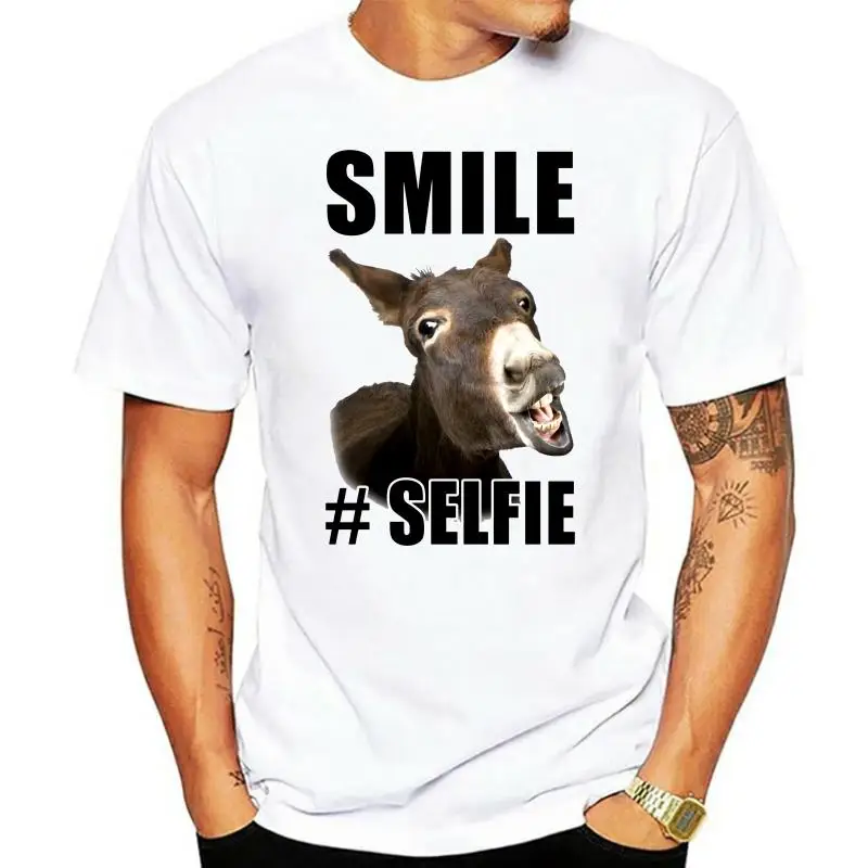 Smile selfie with donkey 3 4 Short sleeve White for Womens T-Shirt