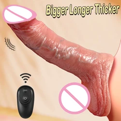 Funda consolador realista con extensor de pene Ultra más grande y grueso, glande auténtico, sensación de piel, textura, Juguetes sexuales para hombres