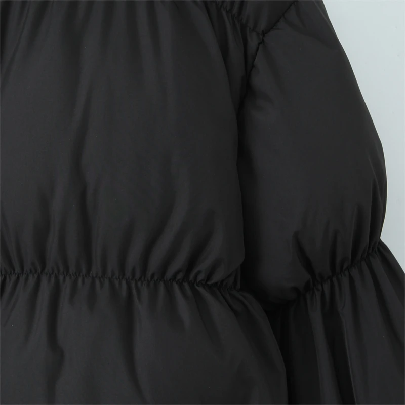 블랙 플러피 코튼 재킷 2025 가을/겨울 패션 우아하고 고급스러운 루즈핏 편안한 캐주얼 스타일 여성용