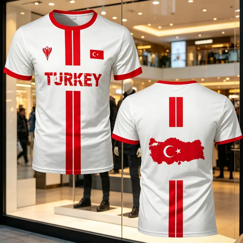 2026 Summer New Turkey Ear Fan Customized T-shirt Outdoor Breathable Comfortable Simple Quick-dry Family Parent Child Clothing