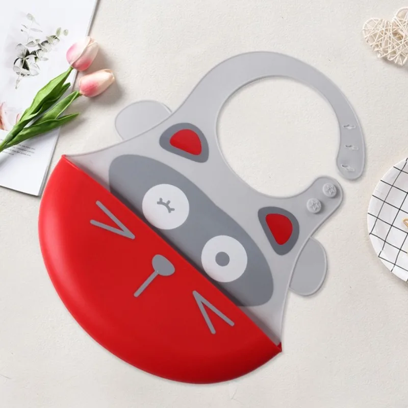 

Силиконовый водонепроницаемый нагрудник с мультяшными животными, легко моющийся и чистый, регулируемый мягкий детский нагрудник без BPA и ПВХ, 2025 г.