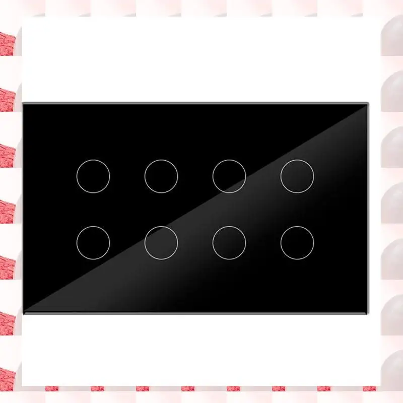ABGN WIFI Smart Touch Licht Wand Schalter Interruptor Glas Panel 8 Gang Tuya Smart Leben Für Alexa Google Hause Langlebig schwarz