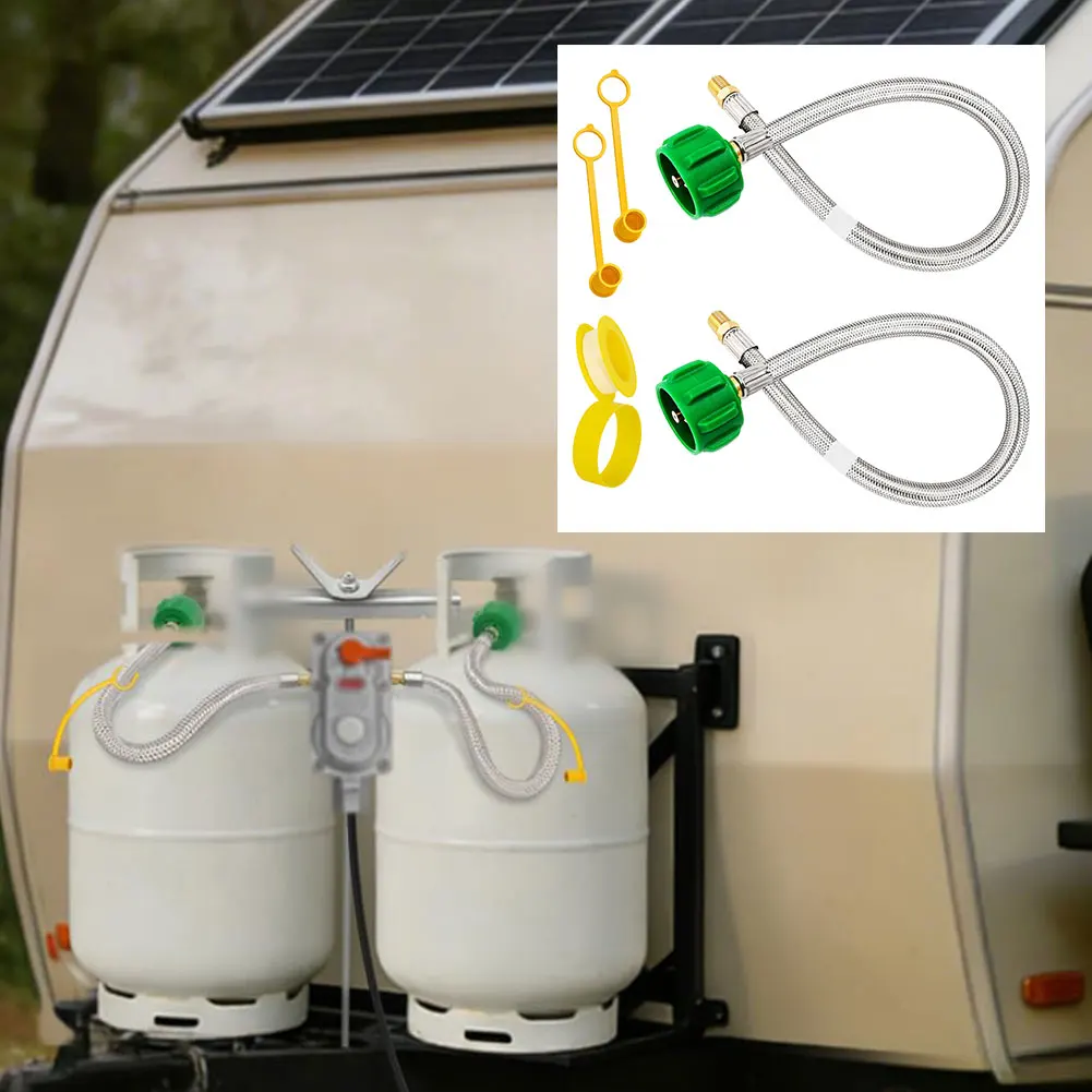 For Dual Propane Tank Systems RV Propane Hose Set For Cooking Certified Safety Standard Steel Material Build For