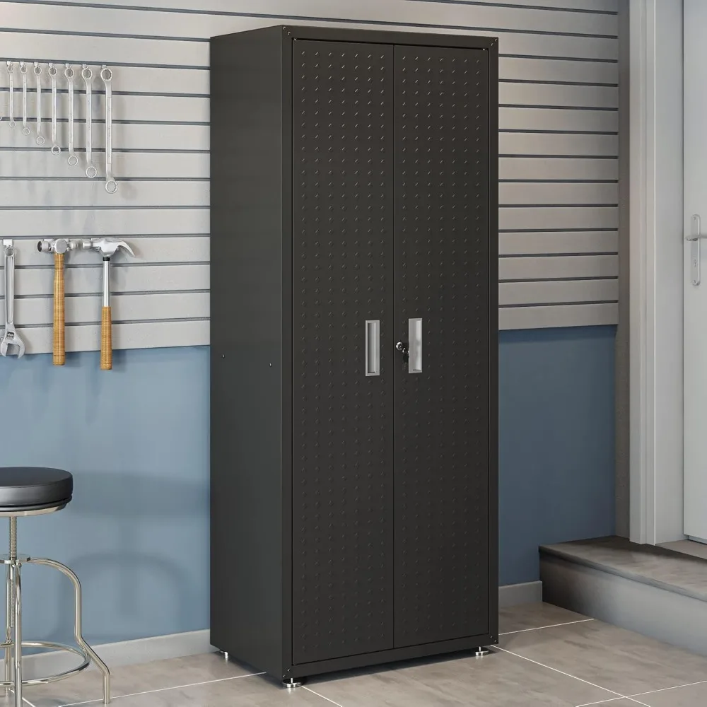 

Fortress Textured Metal 75.4" Garage Cabinet with 4 Adjustable Shelves in Charcoal Grey
