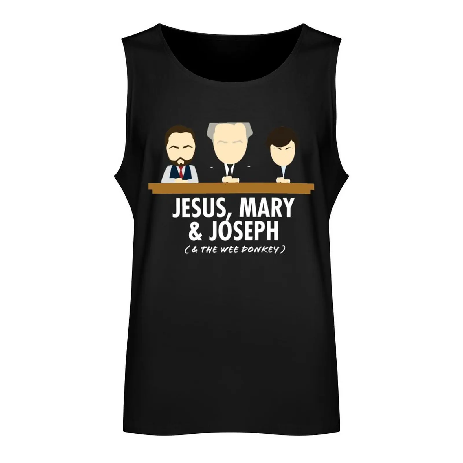 Jesus, Mary, Joseph & the Wee Donkey Tank Top male top Men's sleeveless gym t-shirts man men gym