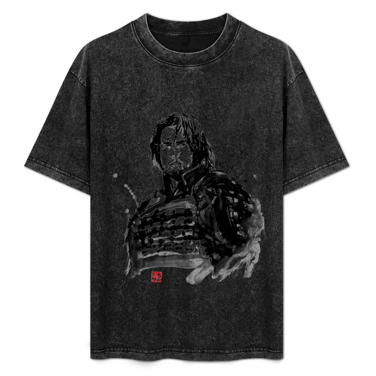 

the last samurai T-Shirt anime figures oversized graphic tee Aesthetic clothing Men's t-shirts