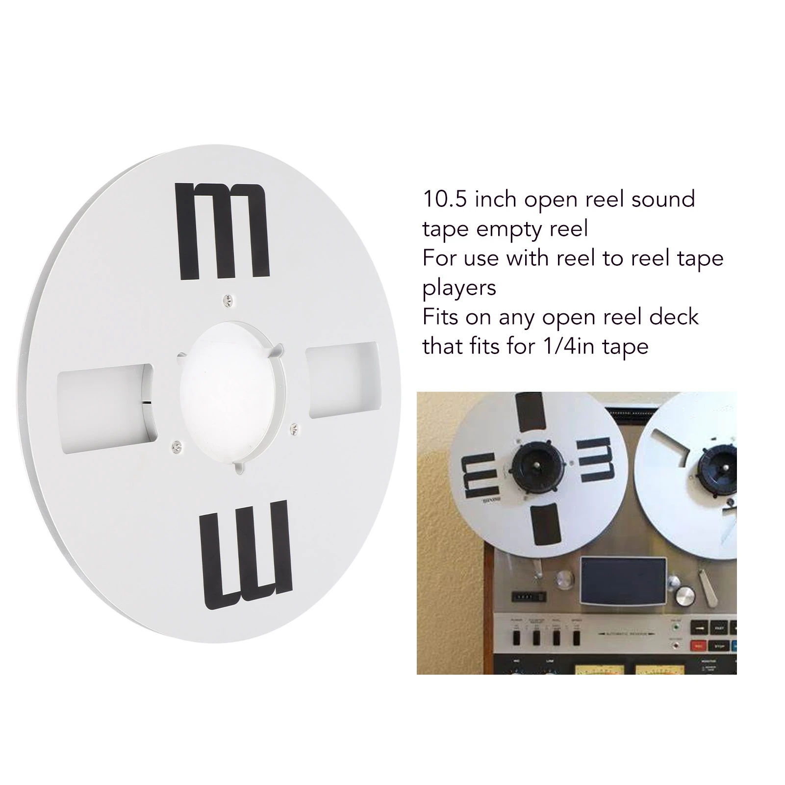 بكرة تناول شريط الصوت 1/4 10.5 بوصة بكرة شريط فارغة تحسين جودة الصوت سبائك الألومنيوم 4 ثقوب لأشرطة 1/4 بوصة #2