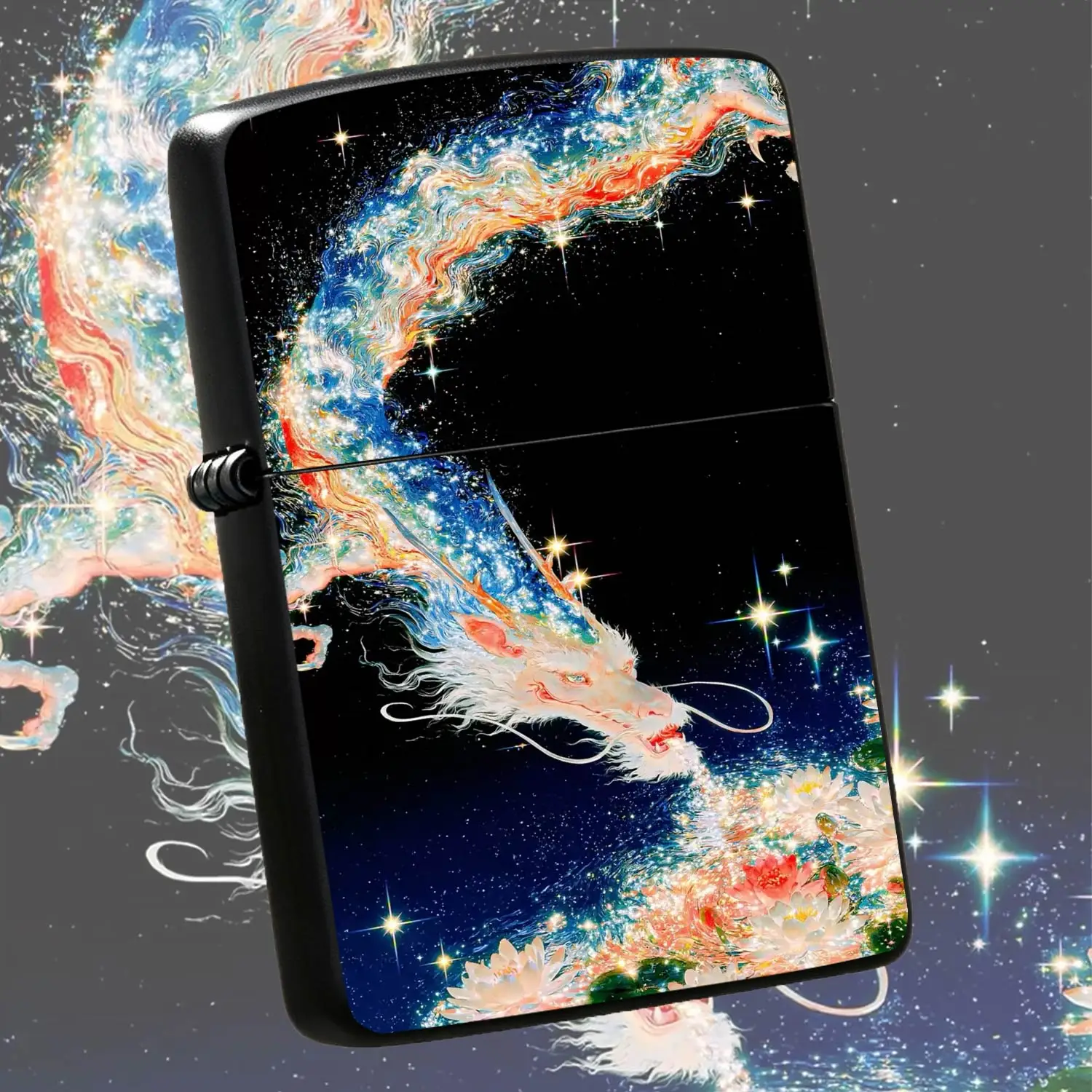 Gorgeousauspiciousdragon Pattern Lighter, Sparkling Cosmic Dragon With Glowingdesign, Portable Creative Ornament For Daily Multi-Scene Use, Exquisite Unique Gift For Friends And Art Lovers, Aesthetic Decorative Practica A Humorous And Inter