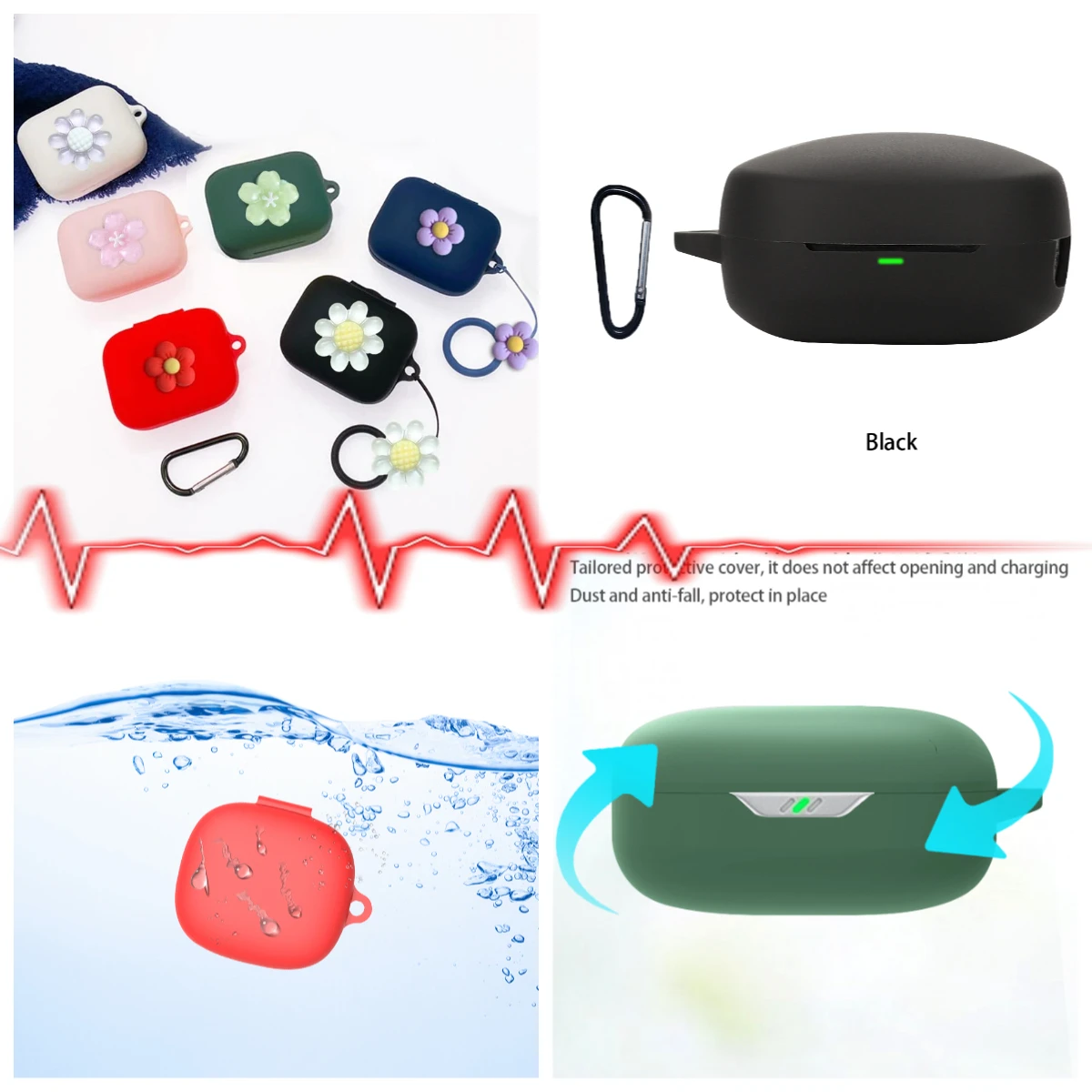 flower case for Samsung Galaxy Live /Buds2PRO/Buds4 / 4pro/pro/FE/Core Case Silicone Earphone Accessories Cover