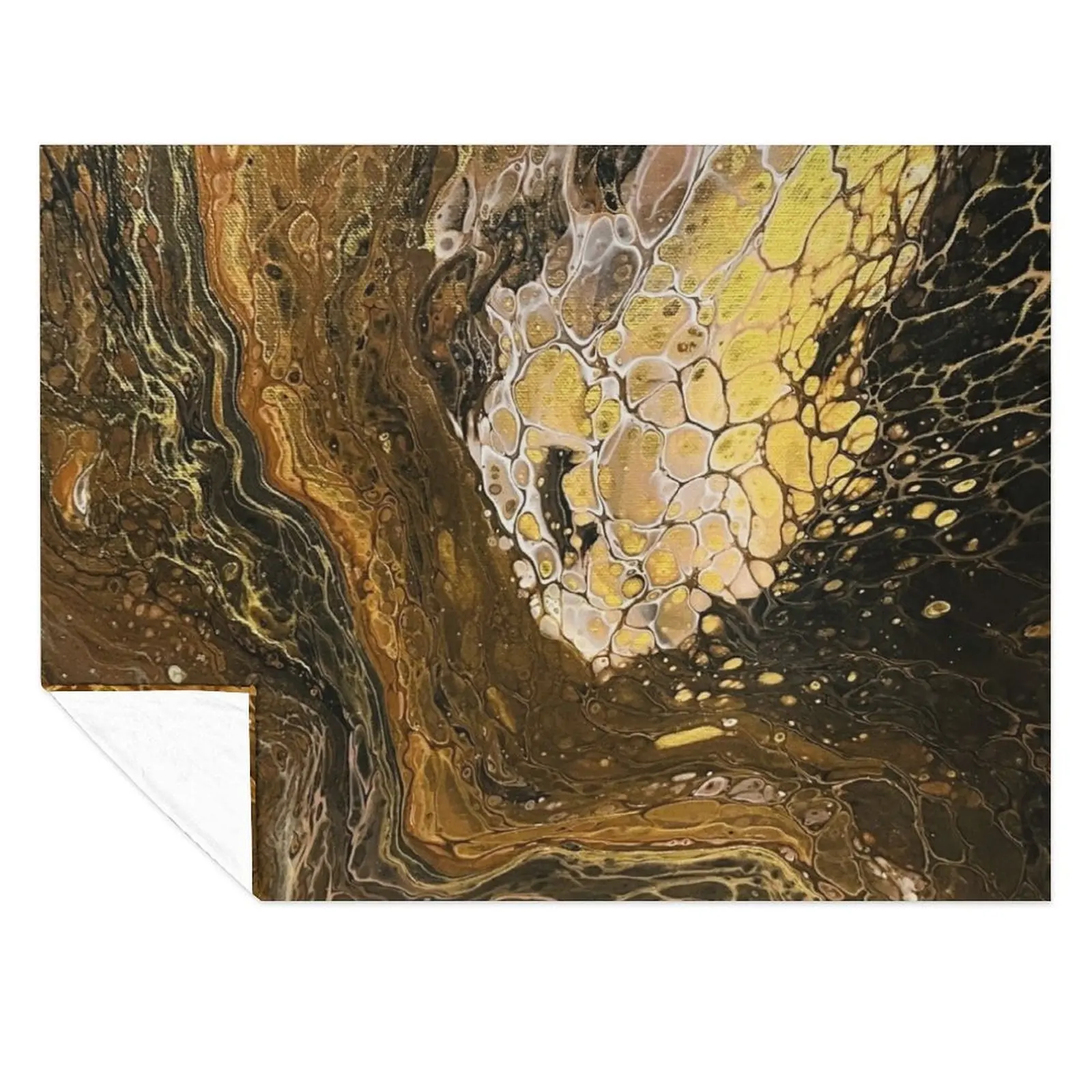 

Browns, Black, White, and Gold pour painting Throw Blanket cosplay anime Bed covers funny gift Blankets
