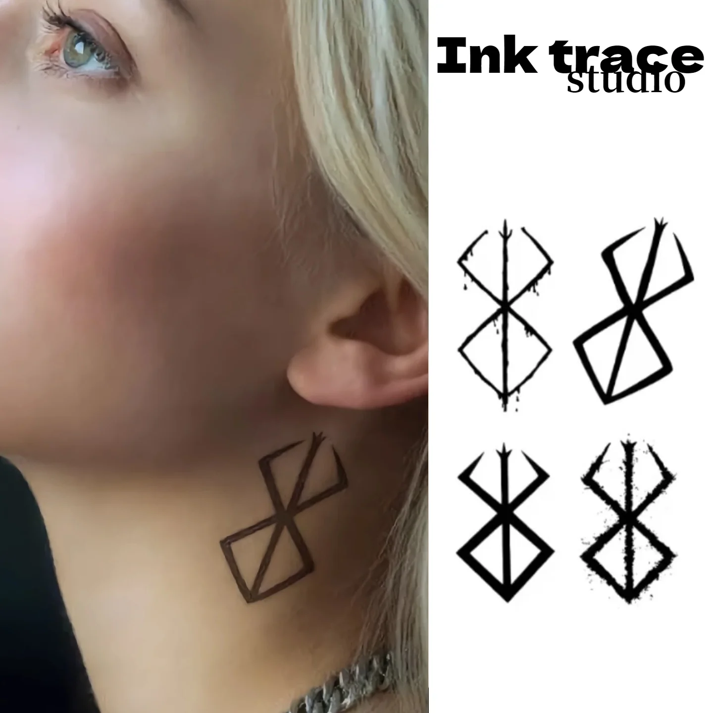 1Pc Geometric Waterproof Temporary Tattoo Stickers, Long-lasting Waterproof for One to Two Weeks, For Arm, Leg.
