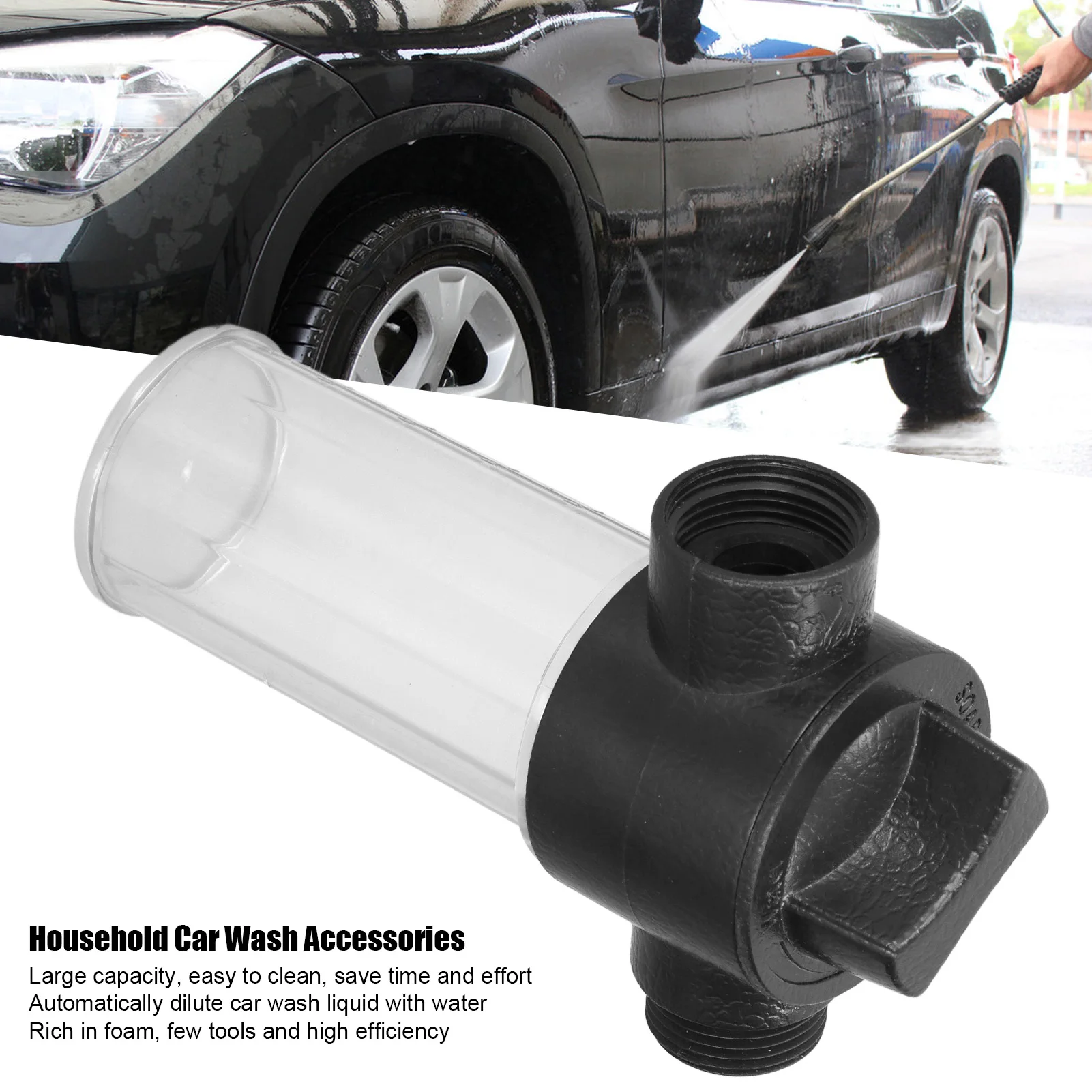 Water Gun Foam Bottle Garden Hose Car Washing Foamer Pot Tank Household Wash Accessories 100ML