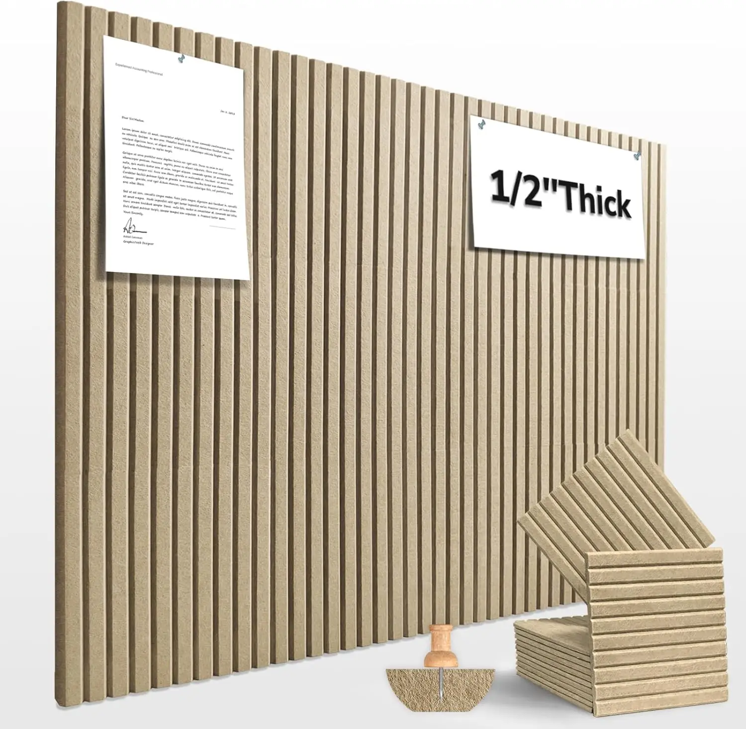 6 Paneles de Fieltro Decorativos de Pared DIY de Alta Densidad, Innovadores Paneles Acústicos Equiláteros de Fieltro y Corcho para Aislamiento, Tablero de Notas, Mensajes, Anuncios, para Decoración Interior del Hogar, Dormitorio, Oficina, Escuela, Aula