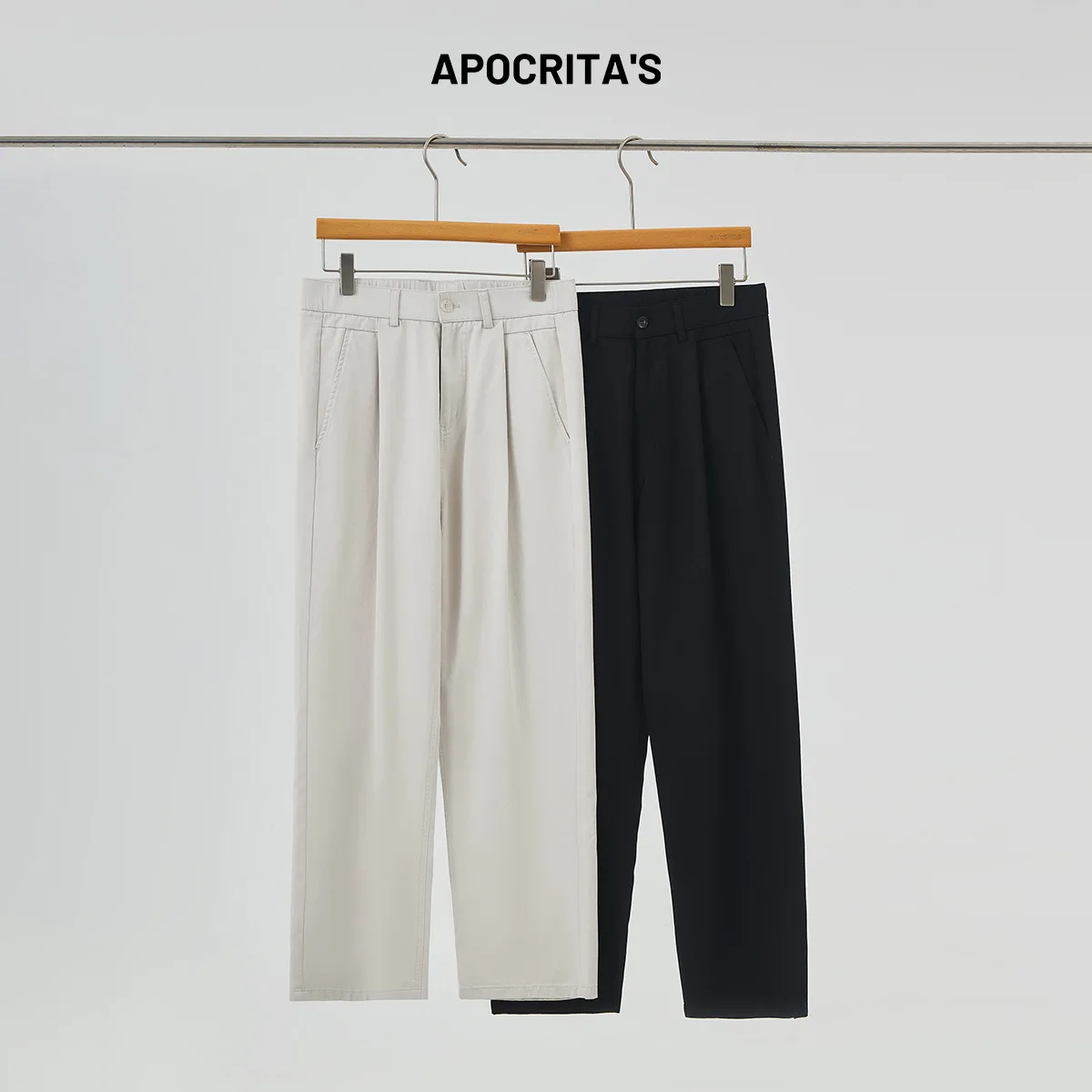 

Busin Casual Men's Loose Fit Straight Leg Long Pants Spring Summer Versatile Comfortable Cotton-Like Fabric Youth Faion