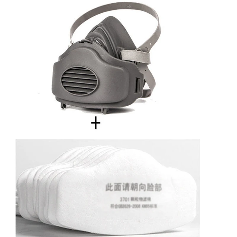 Dust 3200 Half Face Mask Particles Filter Cotton Socket Protective Face Mask Anti- Paint Dust Mask Particulate Respirator