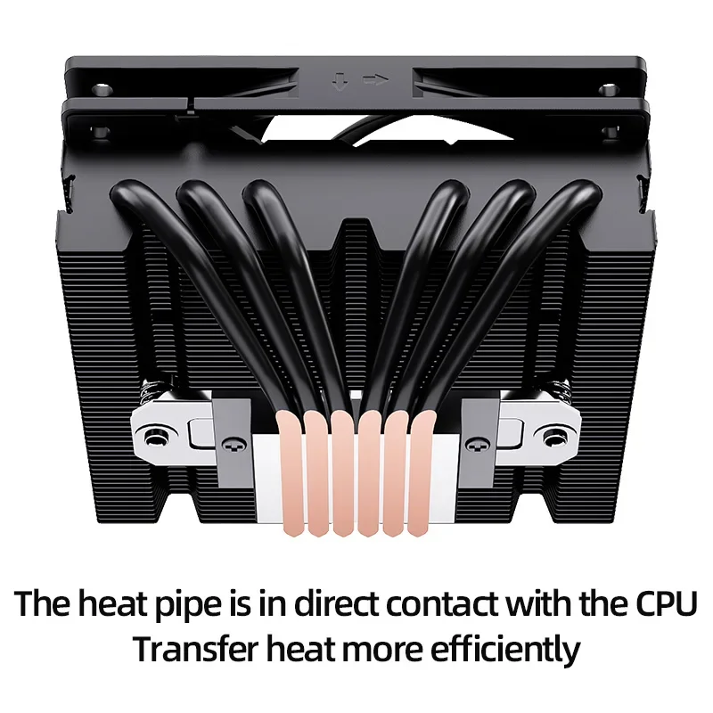 Teucer 6Heatpipes Push Down Type CPU Cooler 12cm PWM Fan D-TDP 180W Radiator LGA1700 1200 15XX 2011 AM4 AM5 with Thermal Paste