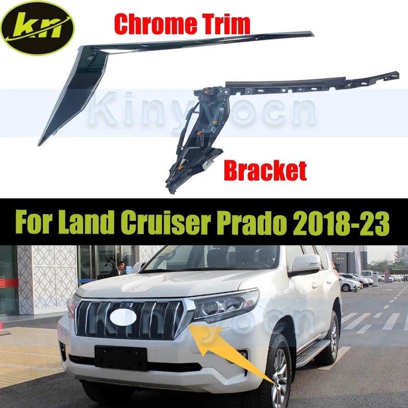 Car Front Bumper Headlight Trim Bracket For Toyota Land Cruiser Prado 2018 2019 2020 2021 2022 2023 Grille Trim