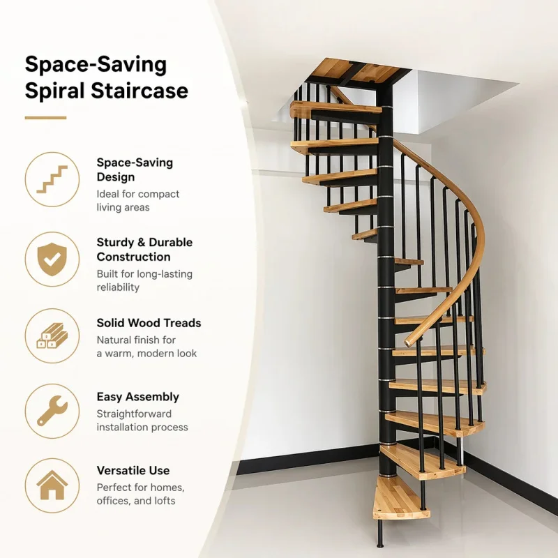 custom.Durable Modern Stainless Steel Indoor Staircase Space-saving Easy Installation with 1 Year Warranty
