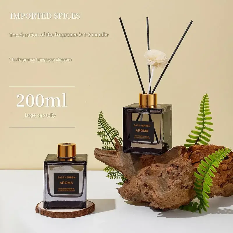 

Large-capacity square bottle 200 ML non-flaming aromatherapy vine stick diffuser - Lavender essential oil deodorizer air freshen