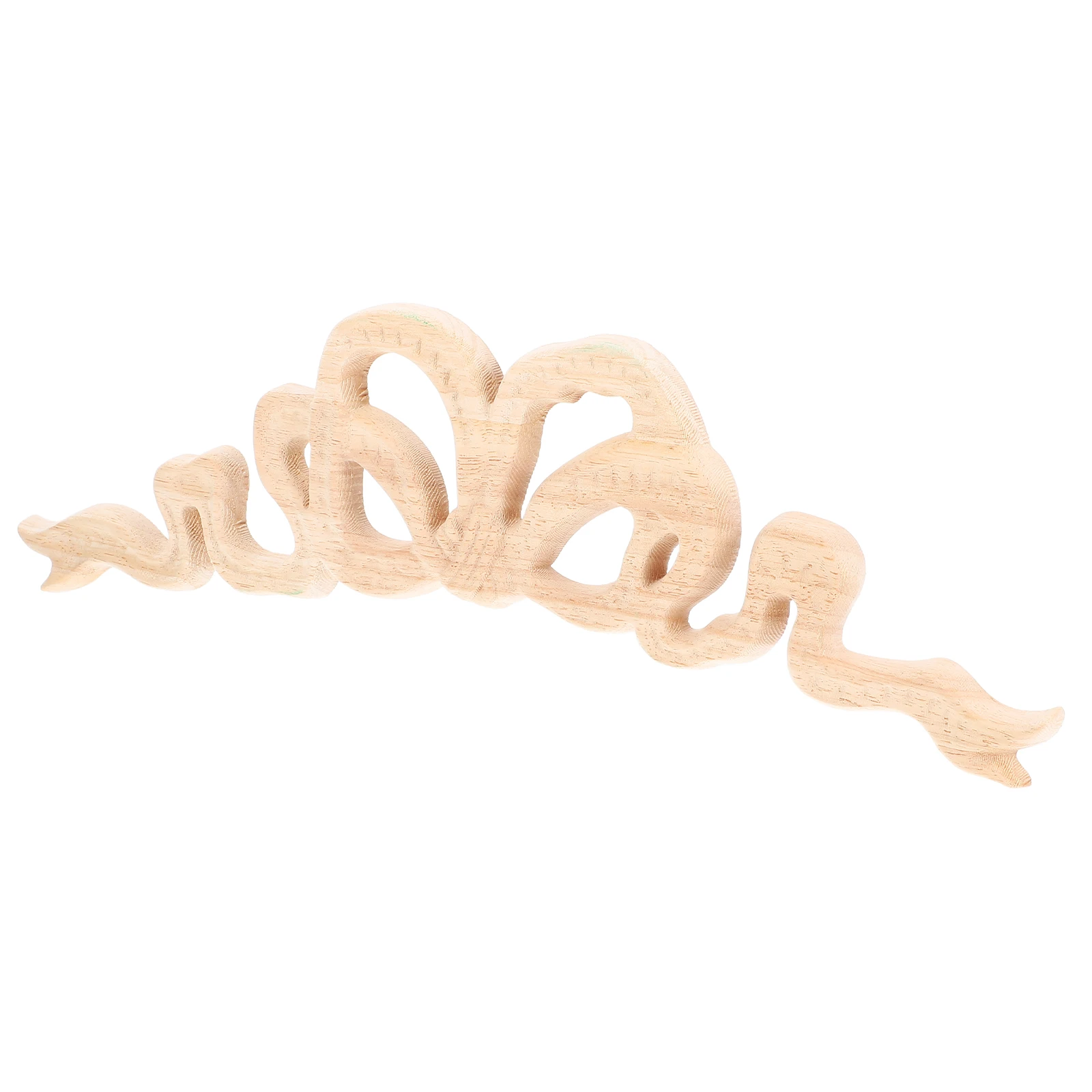 

Solid Wood Bow Carving Knot Wall Art Furniture Decorative Appliques Carved Frame Diy Decoration Wooden Plate Hanging