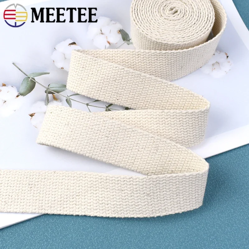 10Meters 10-50mm Cotton Webbing Band 1.8mm Thick Ribbon Bag Strap Backpack Bias Tape Clothes Belt Binding Sewing Accessories